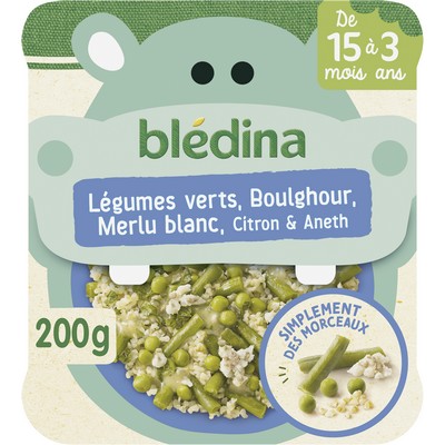 Plat bebe legumes verts merlu 200g