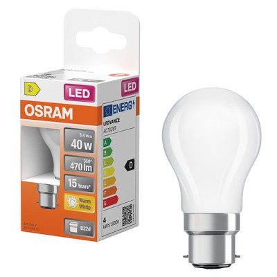 Ampoule LED sph{r. verre 3.4W=40 B22 20g