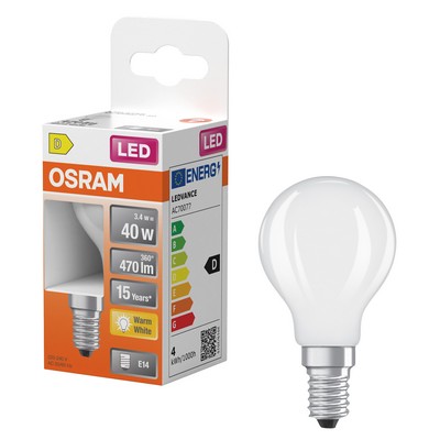 Ampoule LED spher. verre 3.4W=40 E14 15g