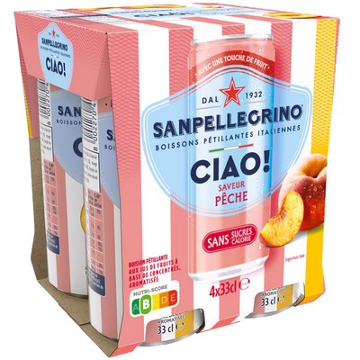 Eau petillante peche 4x33cl