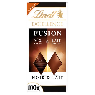 Tab fusion noir 70% et lait 100g