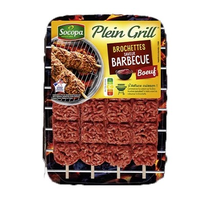 Brochettes P.Grill boeuf BBQ x4 400g