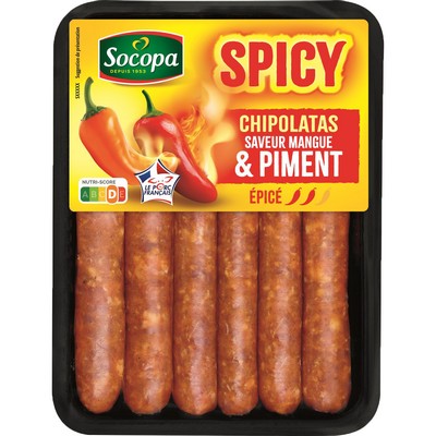 Chipolatas x6 mangue piment 330g