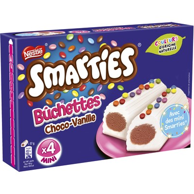 Buchettes smarties vanille x4 228g